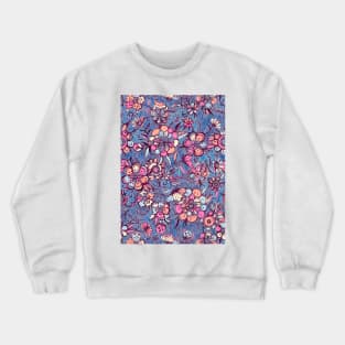 Sweet Spring Floral - soft indigo & candy pastels Crewneck Sweatshirt